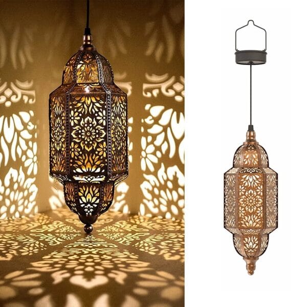 Moroccan Hanging Solar Lantern - Image 4