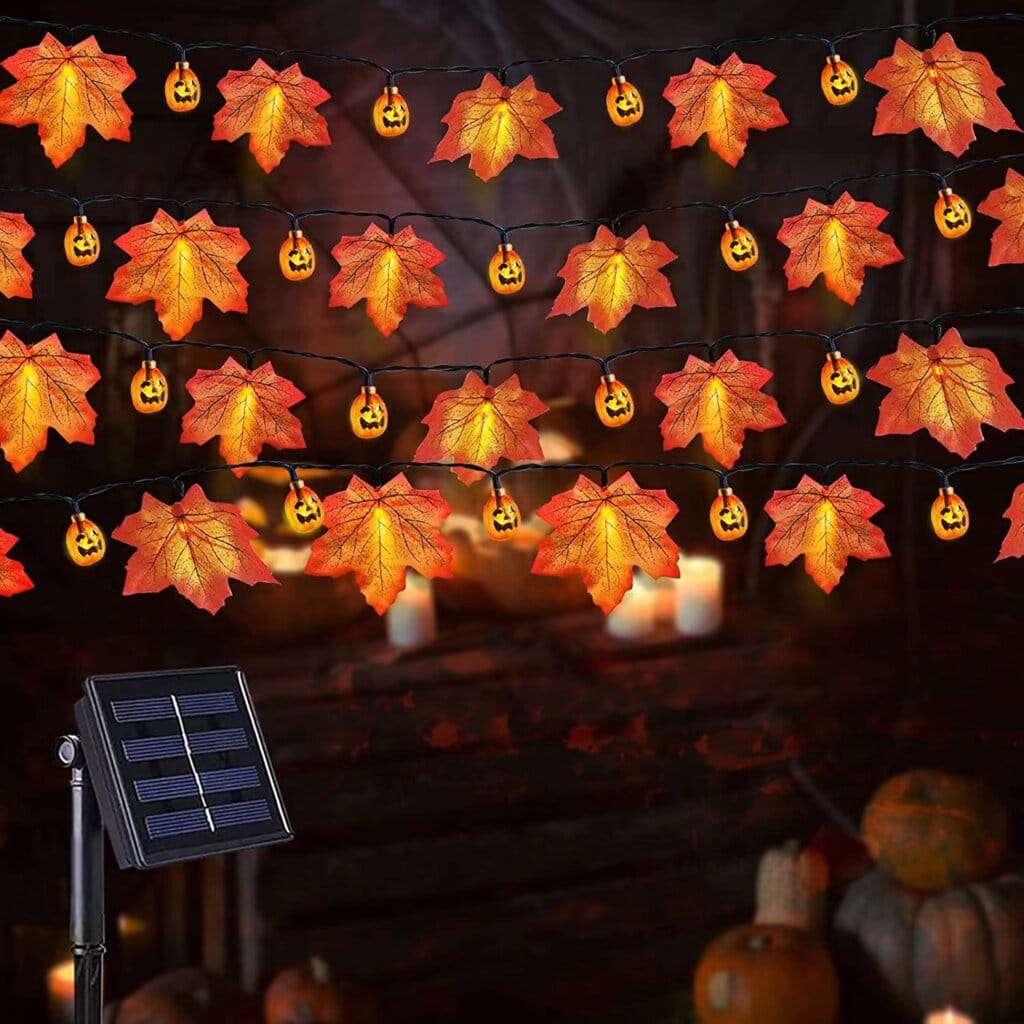 SM22753 50LED Maple Leaf & Pumkin Solar String Light (1)