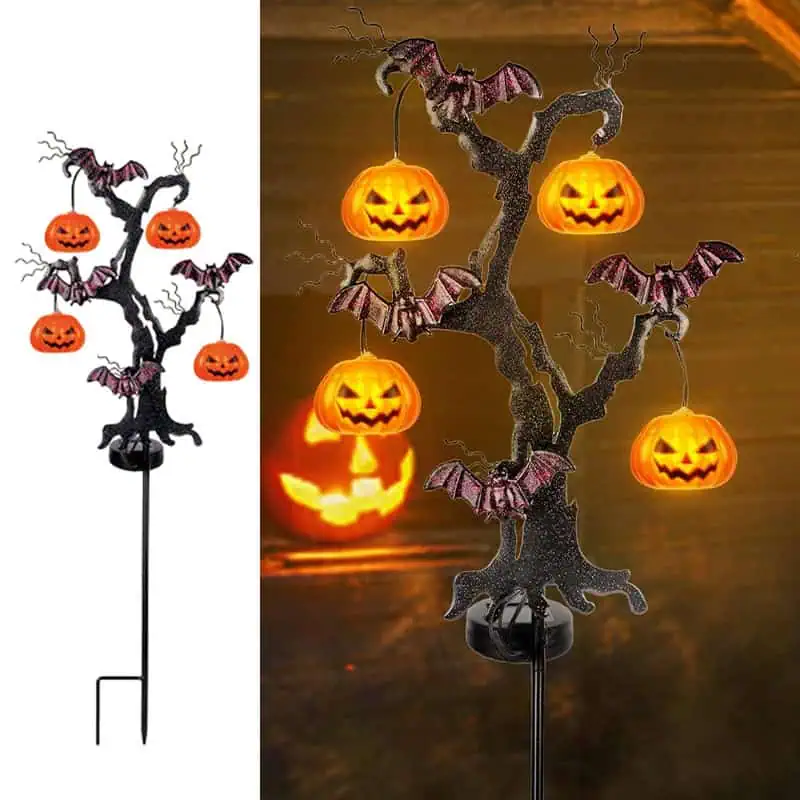 SM24205 Halloween Pumpkin Tree Solar Stake Light