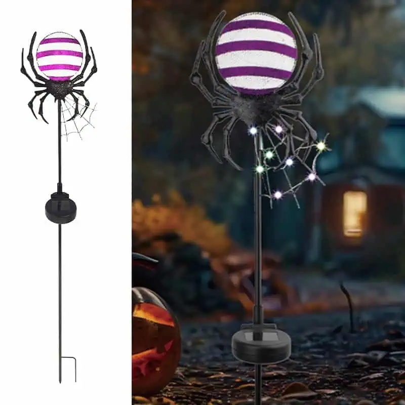 SM24459 Halloween Solar Spider Stake Light1
