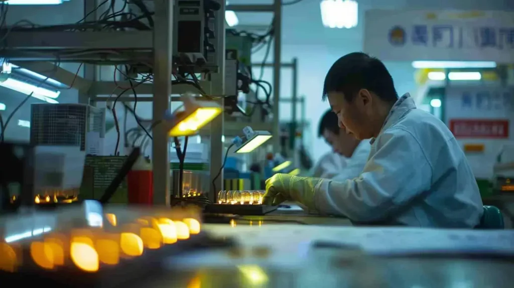solar garden lights factory quality check department doing Inspection