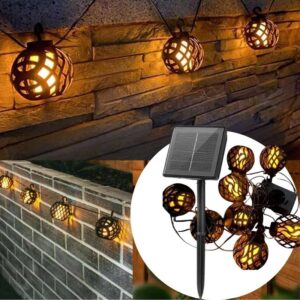 SM221044 Solar-Lichterkette mit hohler Kunststoffkugel aus Rattan