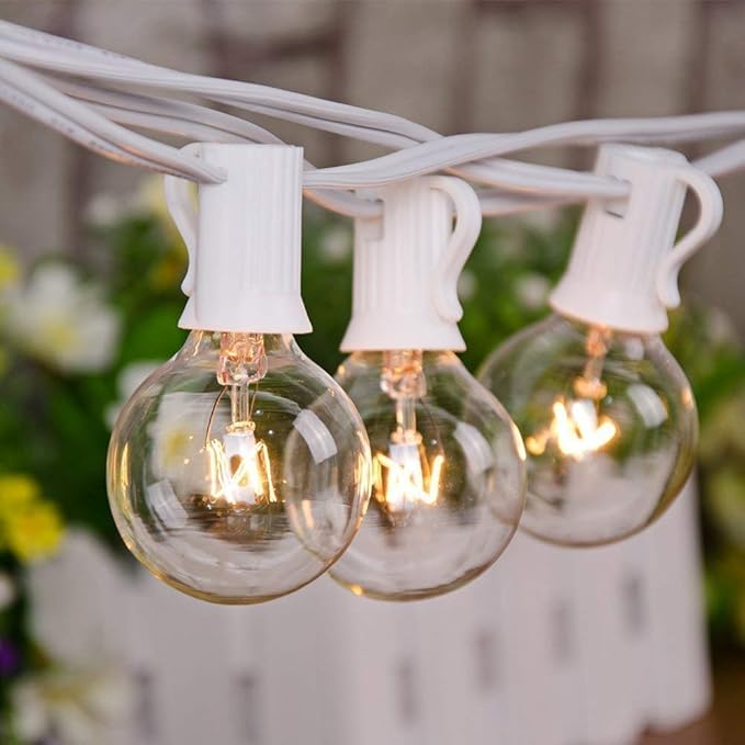 white outdoor string lights globe - clear round globe bulbs hanging on black wire in wholesale