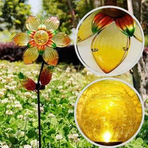 glass flower solar light