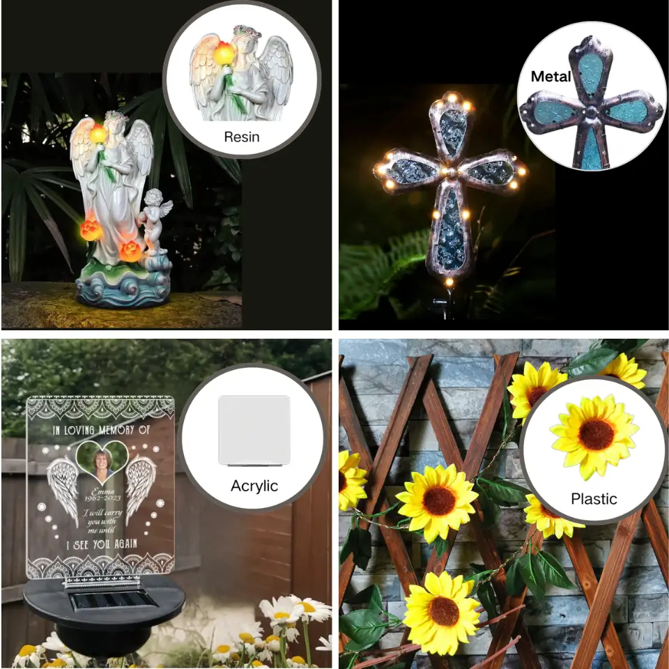 material types for custom solar grave lights