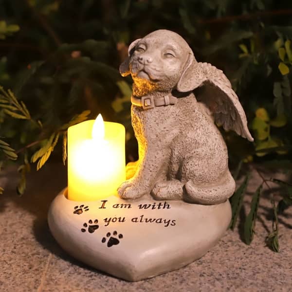 candle solar lamp with statue(1)