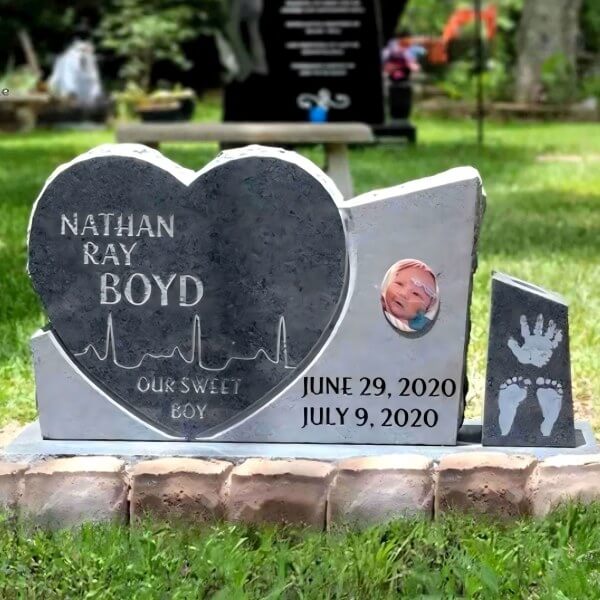 engraved stone headstone