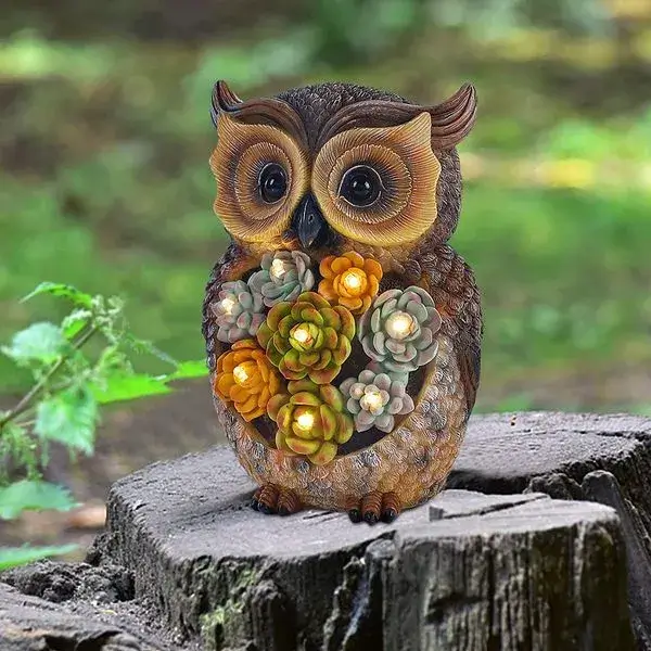 sm221411 owl garden statue solar light (3)