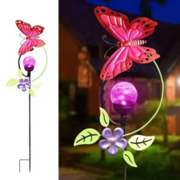 sm22741 color changing butterfly solar stake light