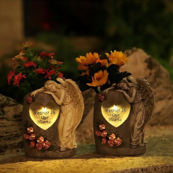 sm25415 solar sleeping angel statue with flower vase (2)