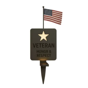 custom veteran solar grave marker star design