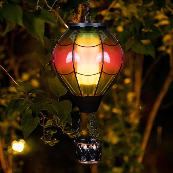 glass hot air balloon solar light