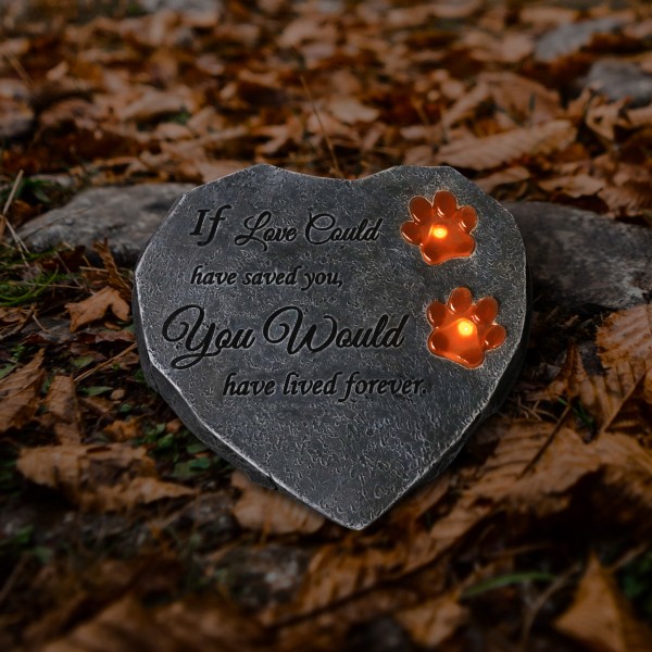 grave marker for pet memorial with solar light (1)