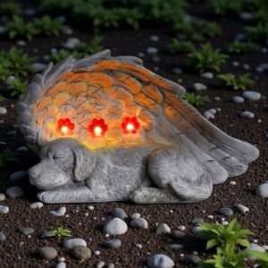 grave marker for pet memorial with solar light (2)