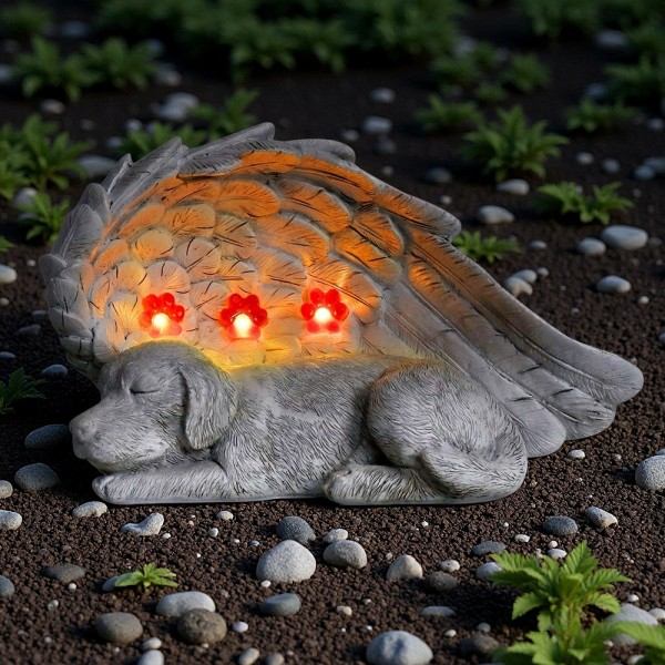 grave marker for pet memorial with solar light (2)