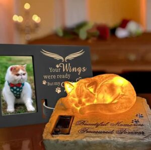 grave marker for pet memorial with solar light (3)