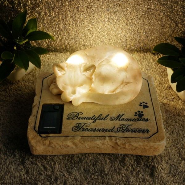 grave marker for pet memorial with solar light (4)
