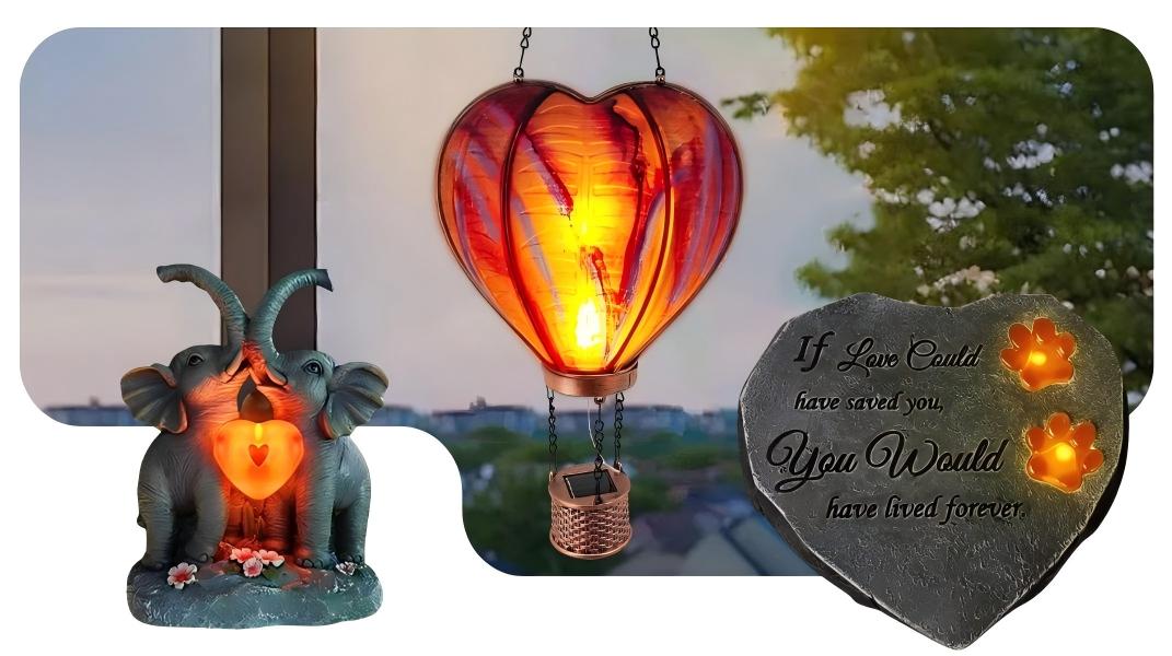 heart shape solar lights banner s