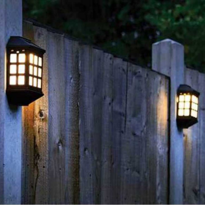 sm20126 pp plastic deck wall solar lights (set of 4)