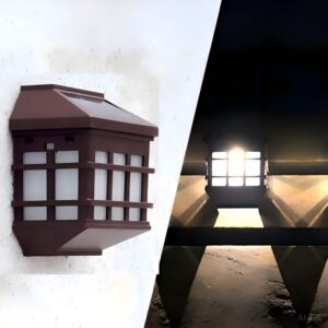 sm221038 pp plastic lantern style hanging+fence solar lights (pack of 2)