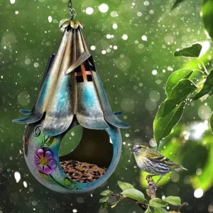 SM221043 Solar Hanging Bird Feeder - Metal Iron & ABS Plastic for Birds and Small Animals