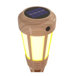 SM221049 Pack of 2 Bamboo Solar Stake Lights with Three Lighting Modes, Plastic ABS_2