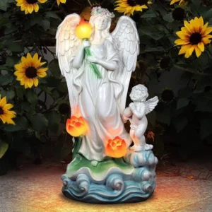 SM221050 Angel Solar Resin Statue Freestanding Light