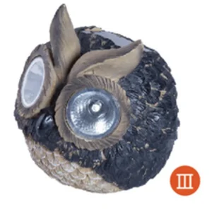 SM221057 Solar Owl Bird Resin Statue Garden Freestanding Animal Light