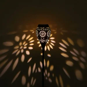 SM221069 Hollow-out Metal Iron Solar Stake Lantern Light_2