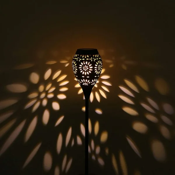 SM221069 Hollow-out Metal Iron Solar Stake Lantern Light_2