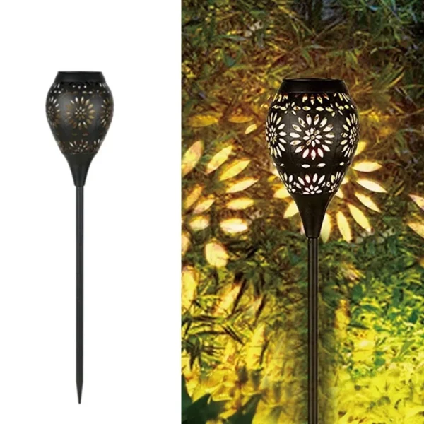 SM221069 Hollow-out Metal Iron Solar Stake Lantern Light_4