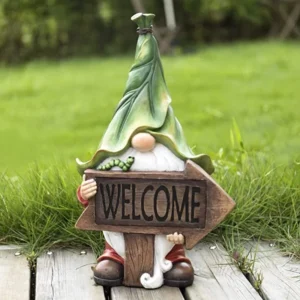 SM221090 LED Solar Resin Statue - Freestanding Dwarf Gnome Light_2
