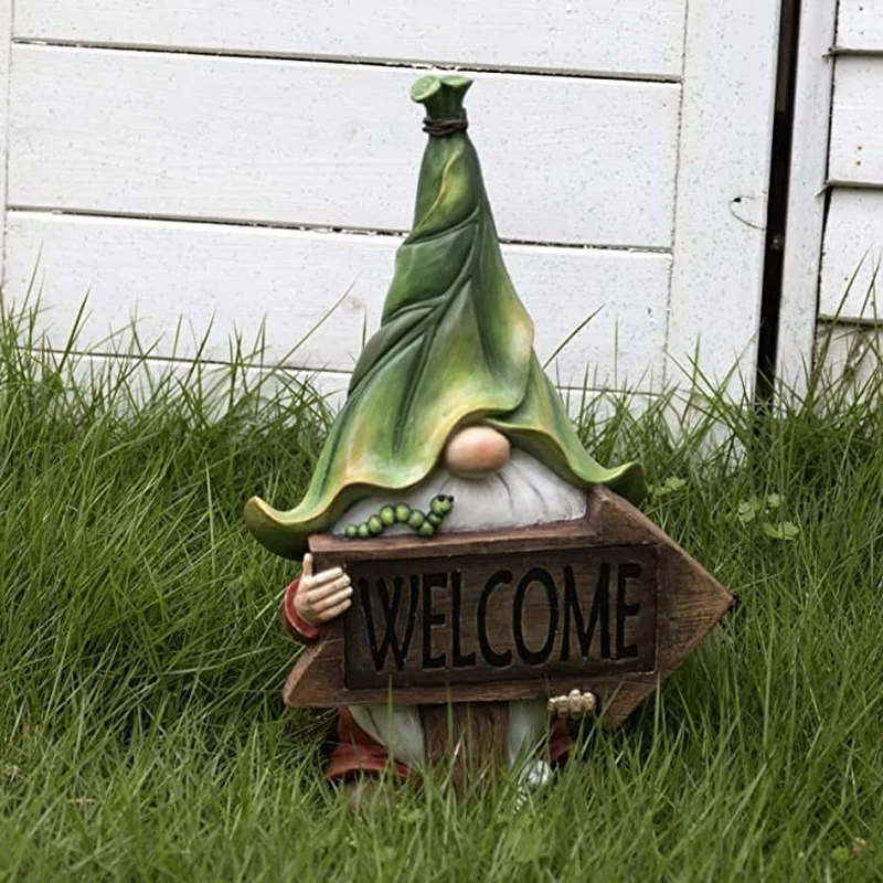 SM221090 LED Solar Resin Statue - Freestanding Dwarf Gnome Light_4