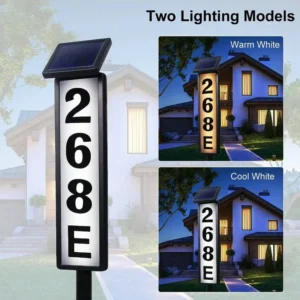 SM221105 Solar Address Stake Light with Plastic ABS House Numbers_5