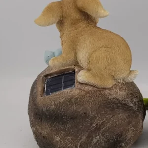 SM221151 Solar Rabbit Resin Statue Freestanding Garden Light Animal_3