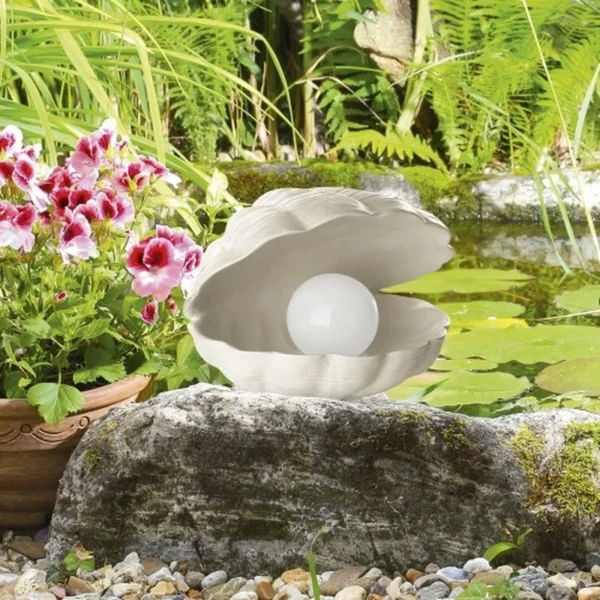SM221179 Solar Freestanding Light Resin Statue with Bead in Shell Globe_3