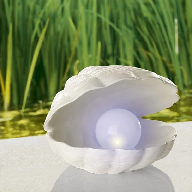 SM221179 Solar Freestanding Light Resin Statue with Bead in Shell Globe_5
