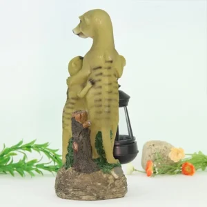 SM221180 Resin Meerkat Statue with Hanging Solar Lantern Light_3