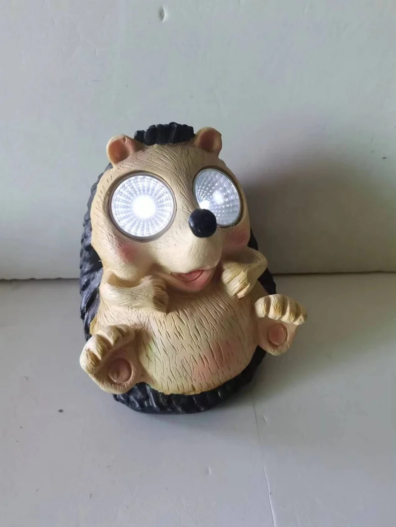 SM221183 Solar Hedgehog Resin Statue Freestanding Light Animal_2