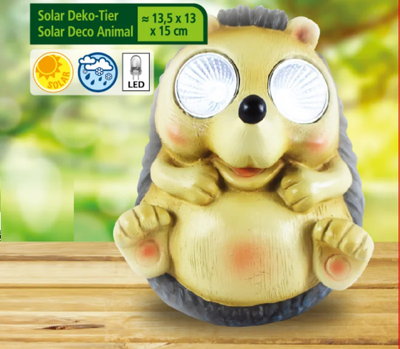 SM221183 Solar Hedgehog Resin Statue Freestanding Light Animal_4