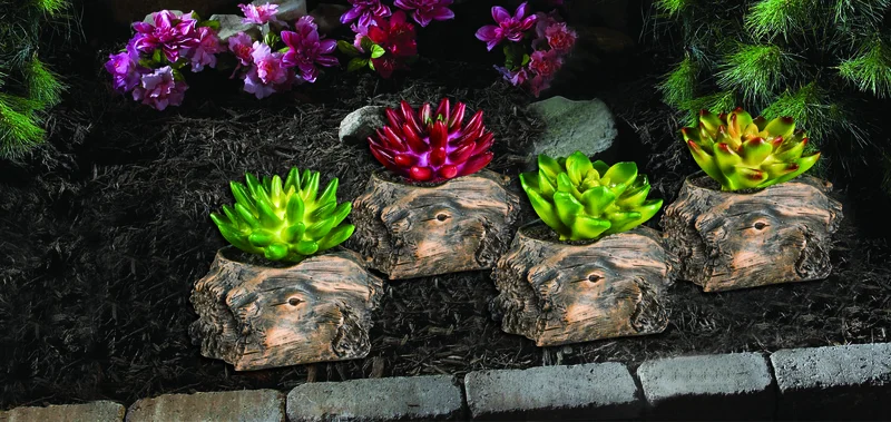 SM221193 Succulent Solar Resin Statue Freestanding Light_4