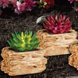 sm221194 small textured bronze resin succulent freestanding solar light