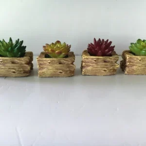 SM221194 Small Textured Bronze Resin Statue - Succulent Solar Decorative Freestanding Light