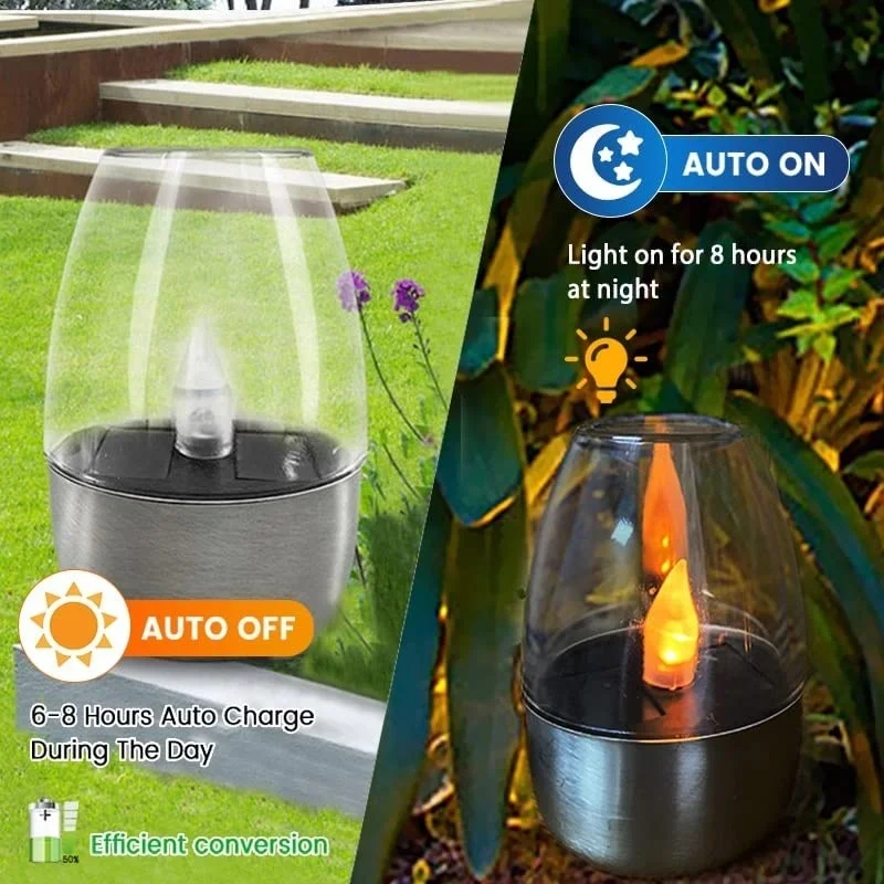 SM221244 Pack of 6 Solar Flickering Candle Freestanding Lights, Plastic ABS+PP_2
