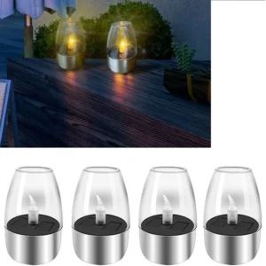 SM221244 Pack of 6 Solar Flickering Candle Freestanding Lights, Plastic ABS+PP_3