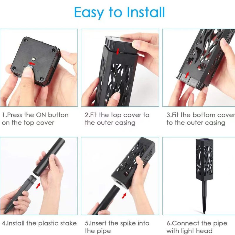 SM221247 Plastic Hollow-Out Projection Solar Stake Pathway Light