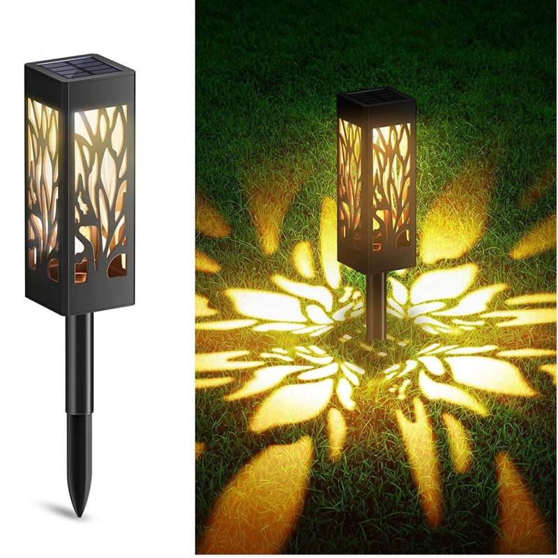 SM221247 Plastic Hollow-Out Projection Solar Stake Pathway Light