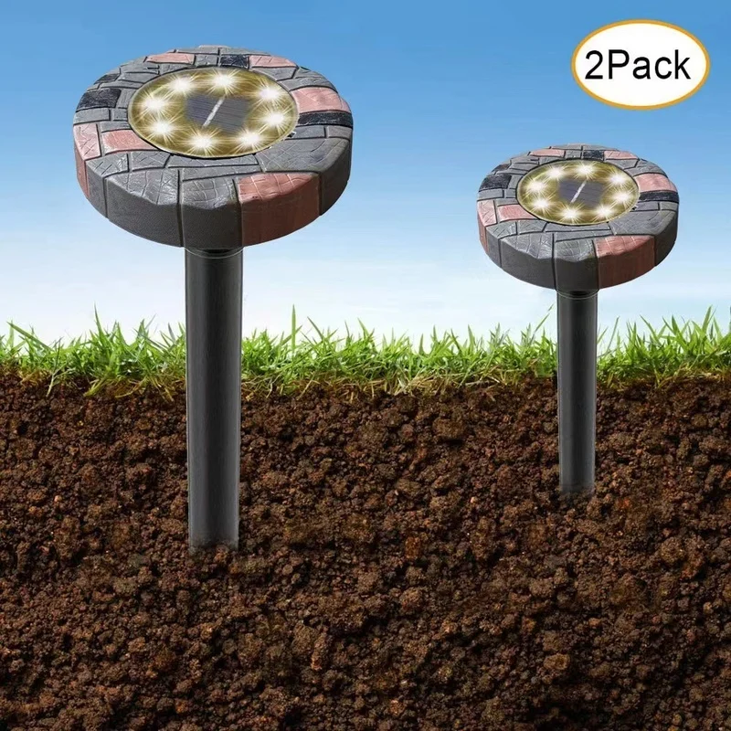 SM221251 Plastic ABS Solar Animal Repeller Stake Light, Silver, Small, Smooth, Modern, Pack of 2-in-1_2