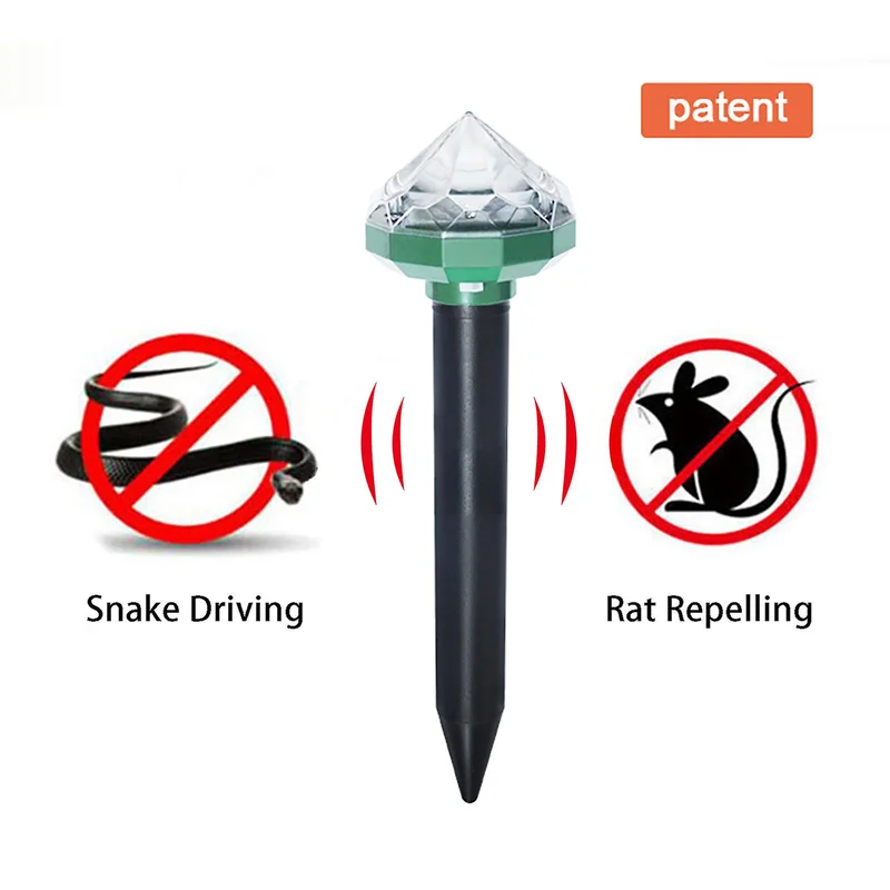 SM221252 Pack of 2 Solar Diamond Insect Repellent Stake Lights, Plastic ABS+PP
