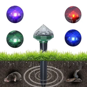 SM221252 Pack of 2 Solar Diamond Insect Repellent Stake Lights, Plastic ABS+PP_2